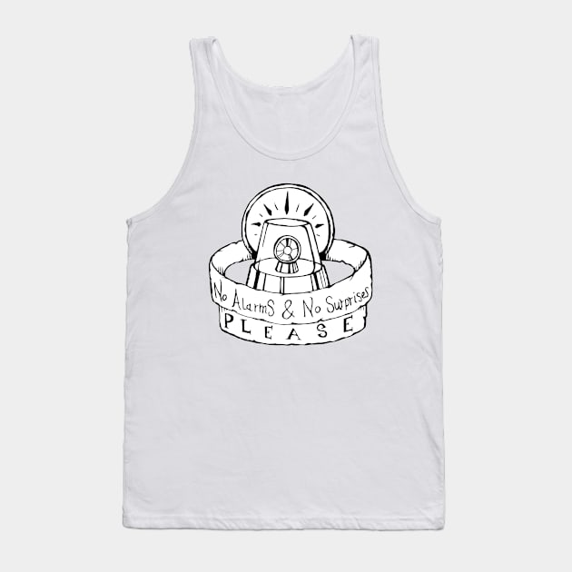 Radiohead - No Surprises - Illustrated Lyrics Tank Top by bangart